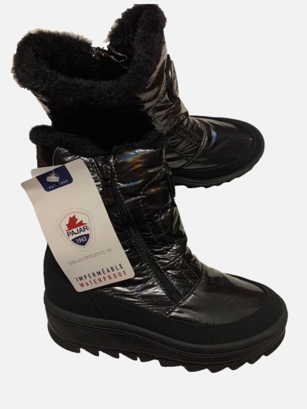 Pajar Canada "Tanita" Side Zip Wedge Ankle Boots Waterproof Size 39 US 8-8.5
